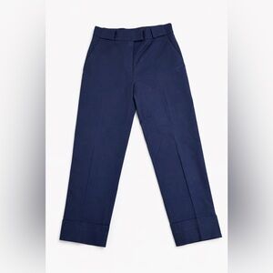COS Navy Tailored Ankle Pants Cuffed Hem Stretch Cotton Size 6
